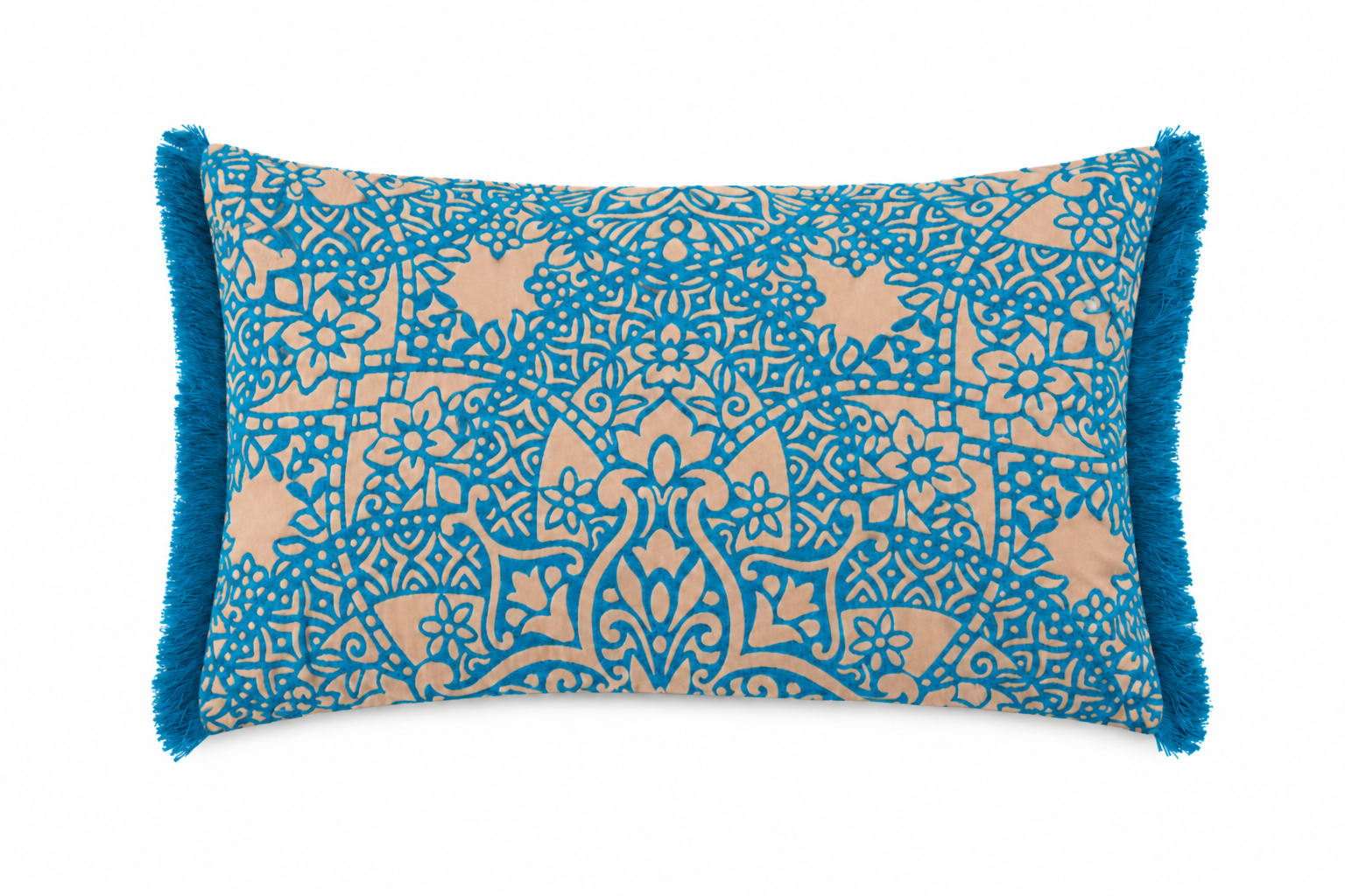 Bleu Frange cushion