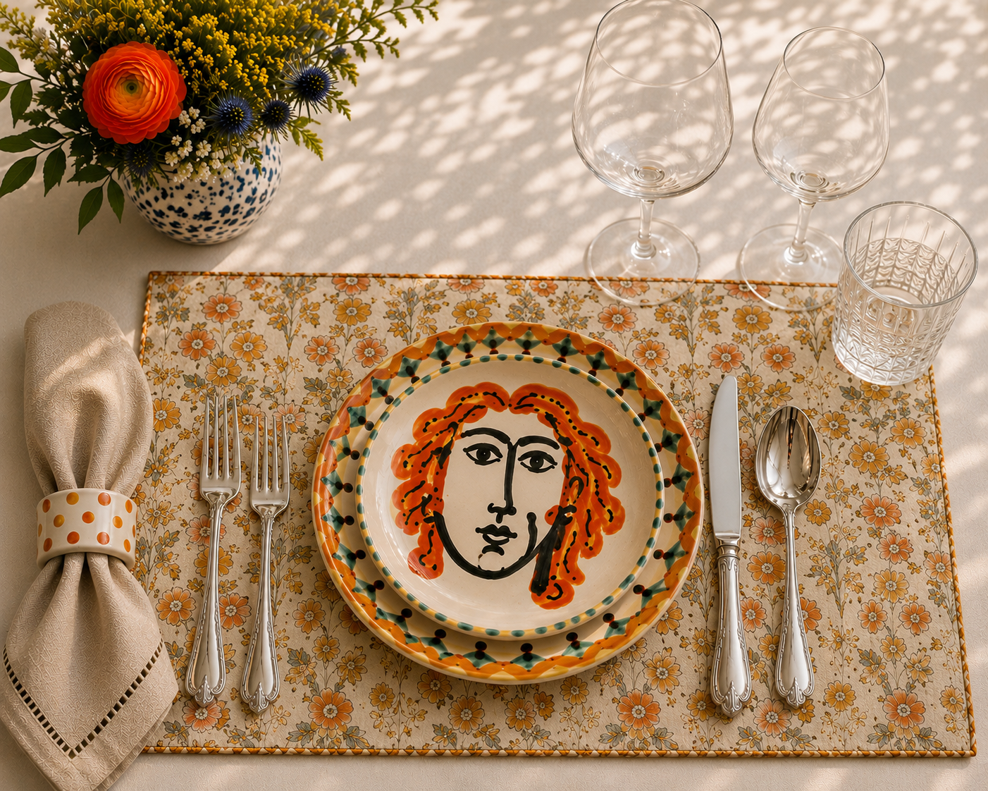 Golden Meadow Floral Placemat