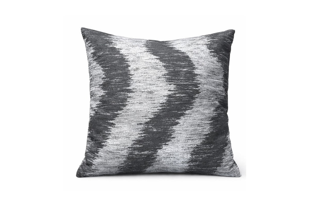 Dark Grey Ikat Waves