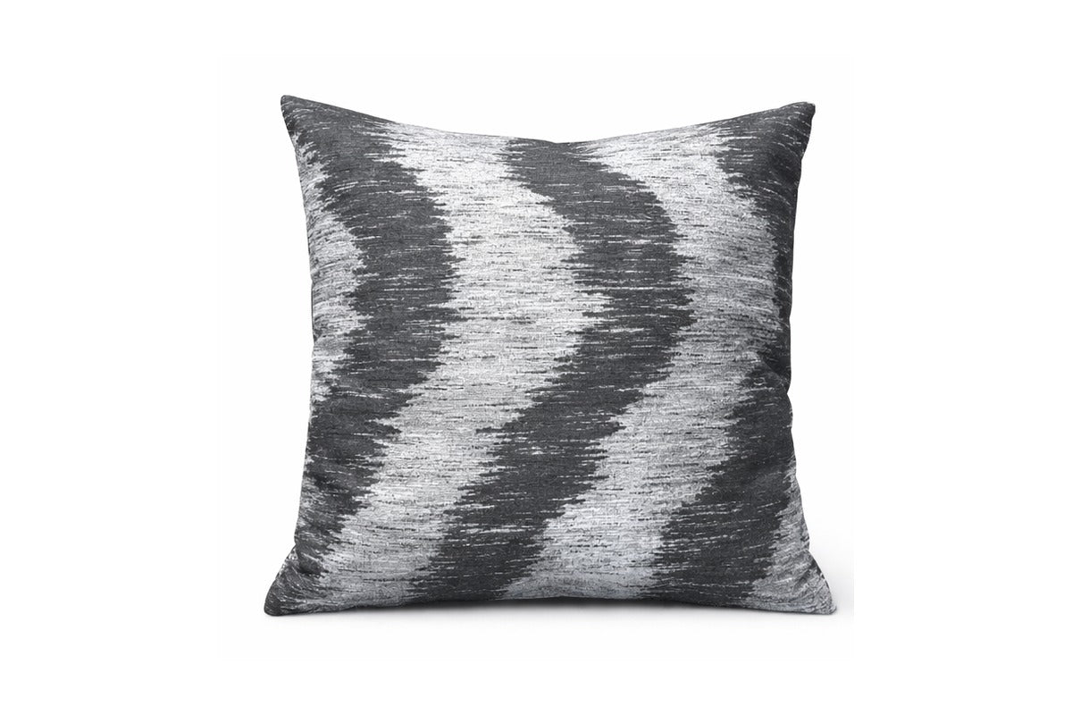 Dark Grey Ikat Waves