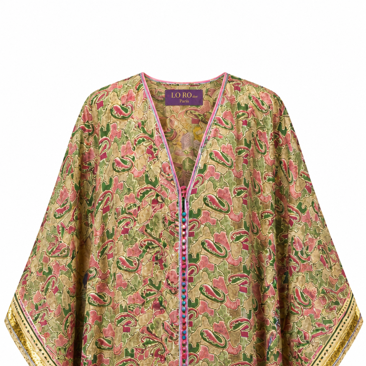 Olive Kalamkari Kaftan
