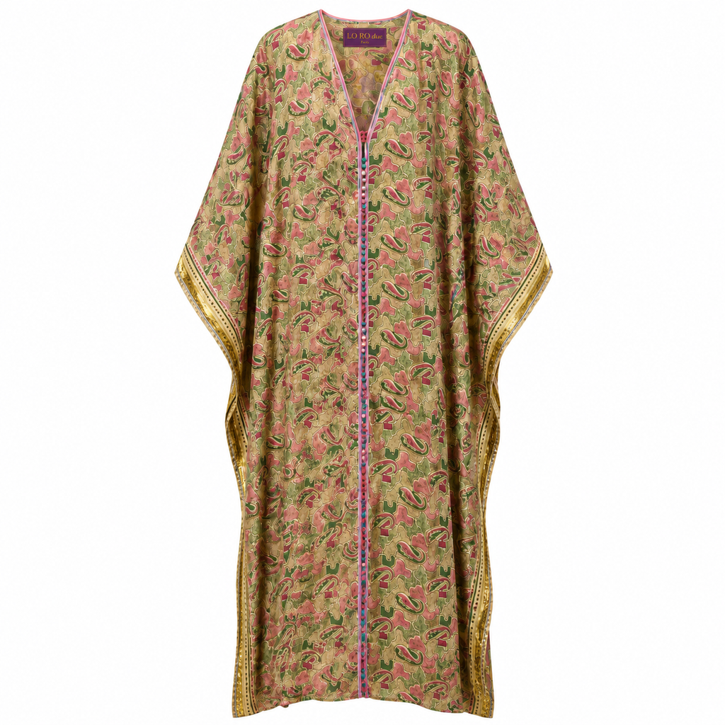 Olive Kalamkari Kaftan