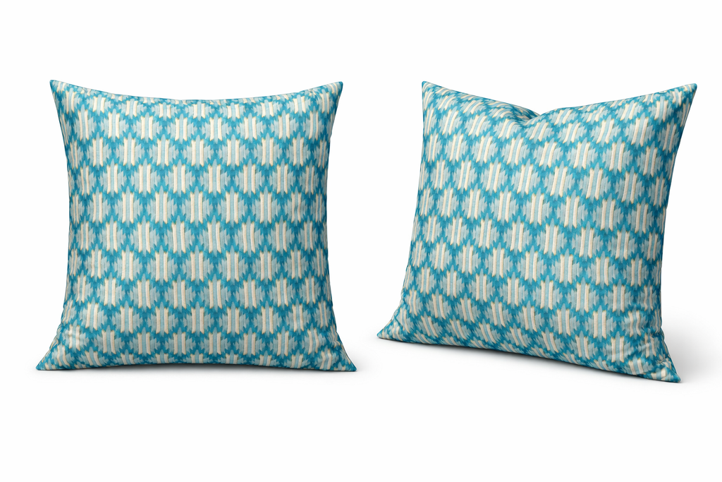 Sky-Blue Ikat Diamond